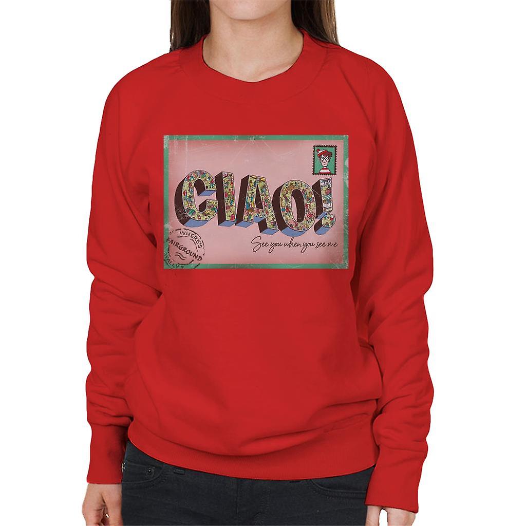 Where's Wally Beach Illustration Ciao Women's Sweatshirt