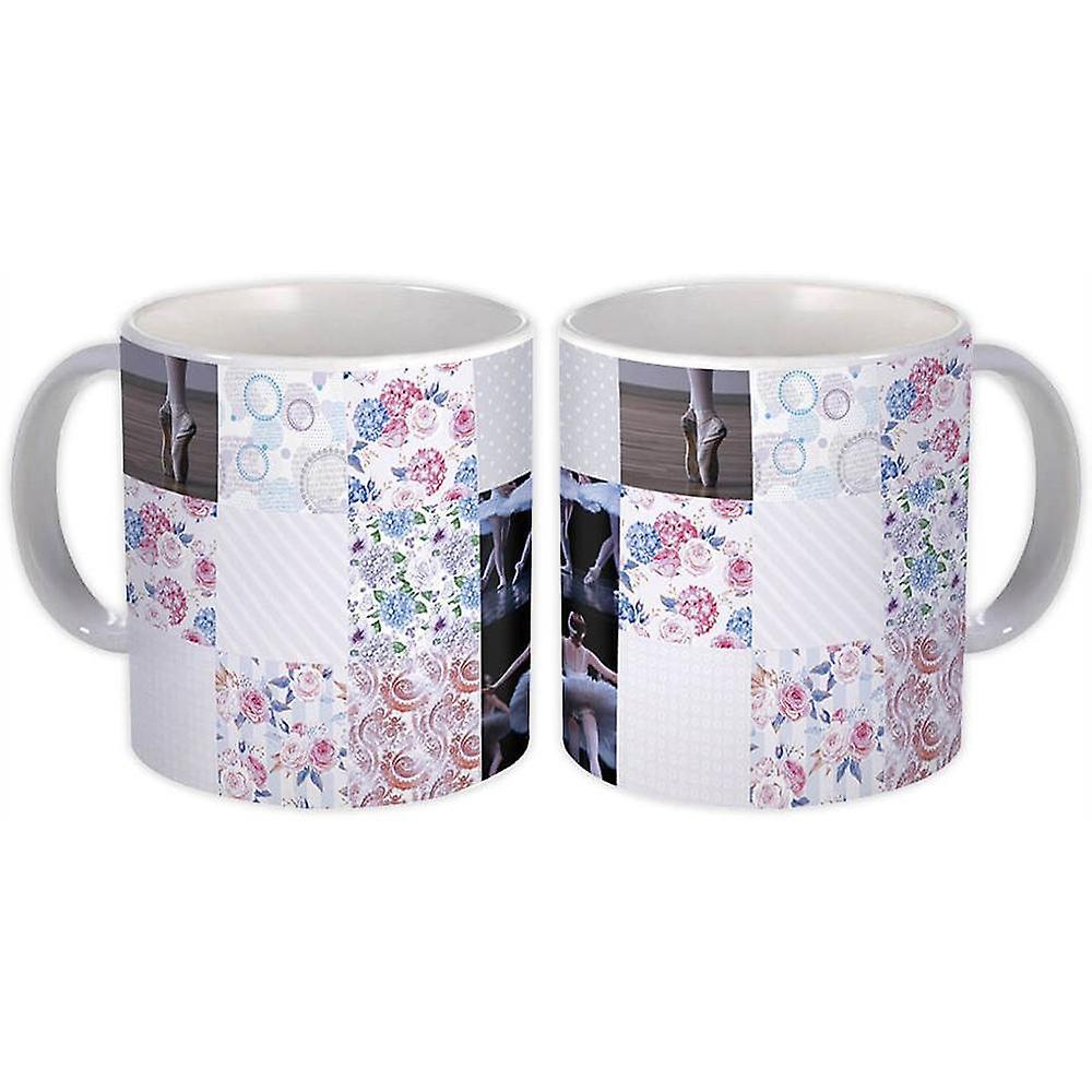 Gift Mug: Ballet Patchwork Flowers