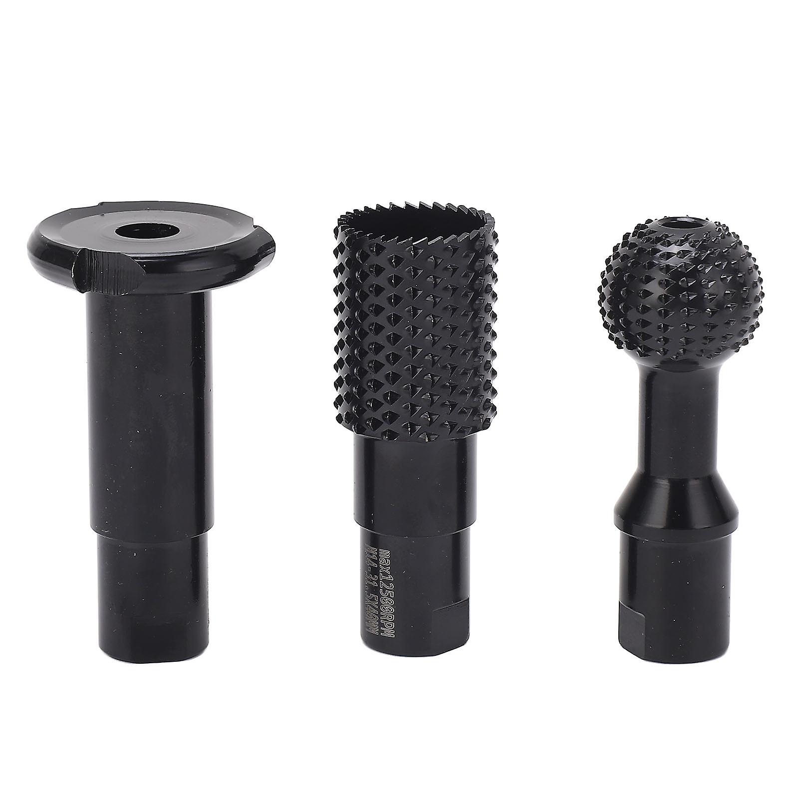 Risegun Rotary Burr, 3PCS Wood Carving Burrs M14 Rotary File Wood Carving Burrs for 115 125 Type Angle Grinder for Wood Plastic Fiber Board