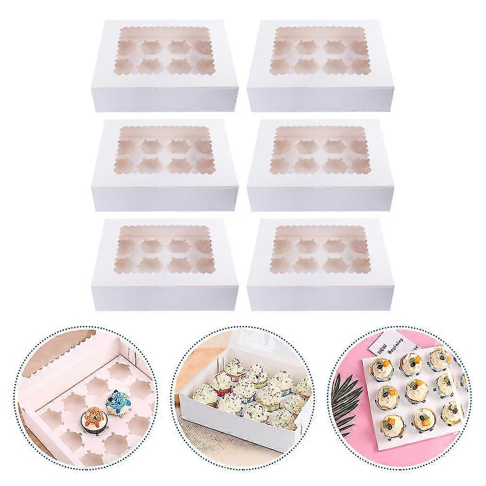 6 Pcs Brown Paper Cups Muffin Dome Holders Cheesecake Carrier Cake Server Cupcake Container