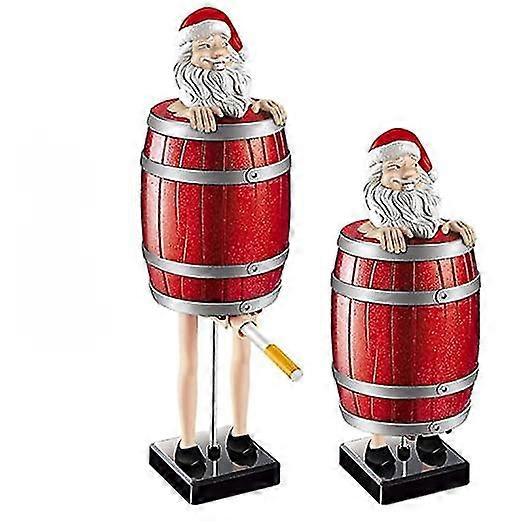 Komik Sigara Tutucu, Yaratıcı Aldatmaca Sigara Kutusu, Ahşap Fıçı Sigara Kutusunda Noel Baba Yaratıcı Aldatmaca Sigara Kutusu Figürinler Heykel Çig
