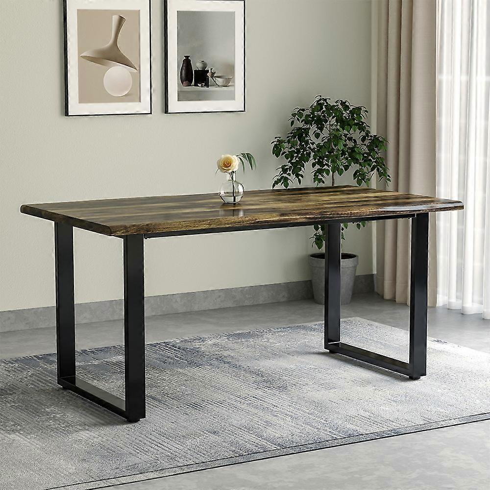 Dining Table 6-Seater Rustic Solid Wood Rectangle Table 160x85x77CM