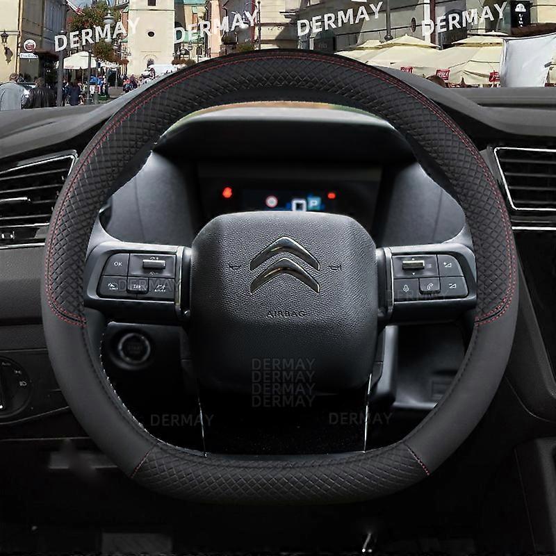 for Citroen C4 2021 2022 2023 Car Steering Wheel Cover PU Leather Non-slip Auto Accessories Fast Shipping