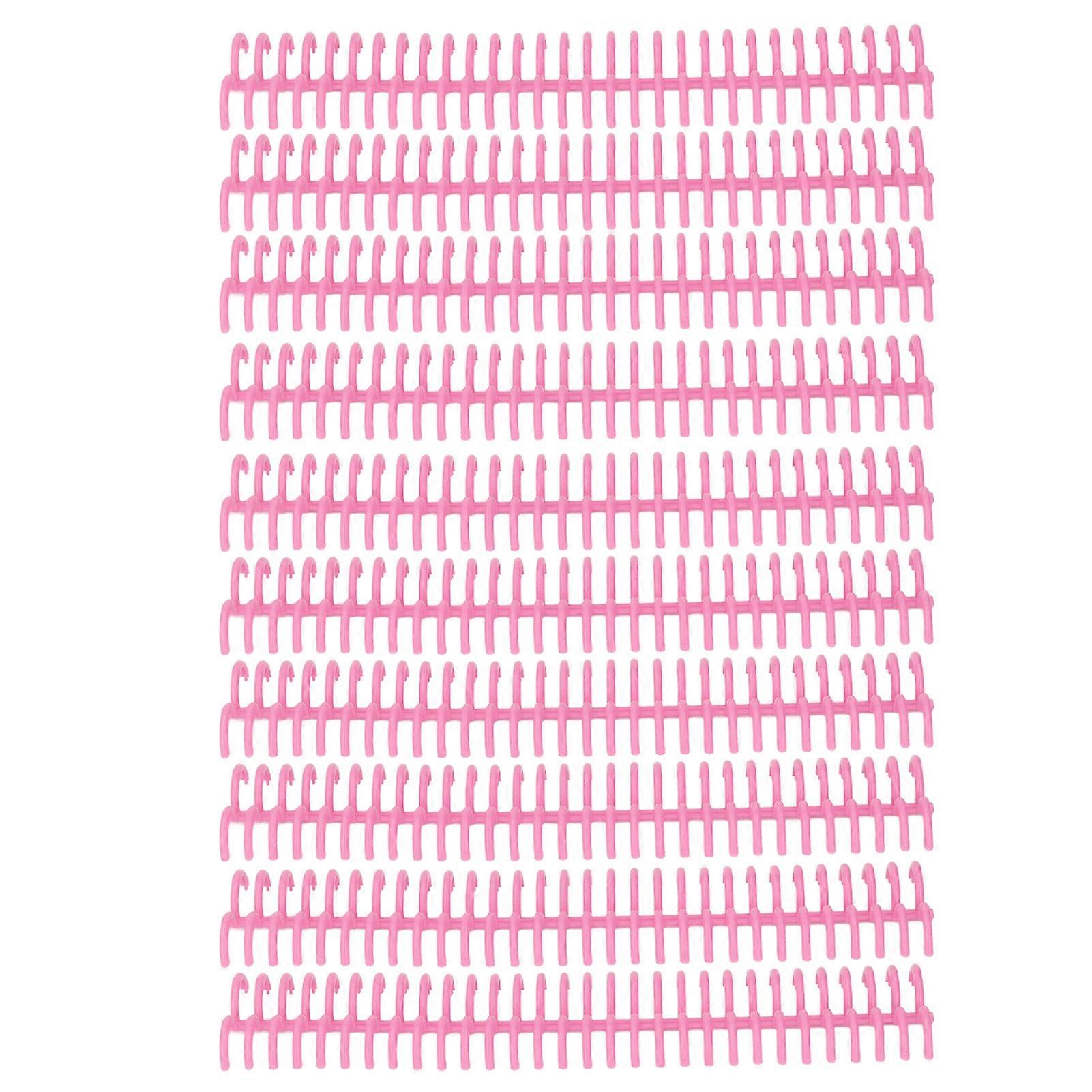 10 Pcs Loose Leaf Binding Spine 30 Holes 22mm Inner Diameter Wear Resistant Plastic Binding Rings Pink NO.6518