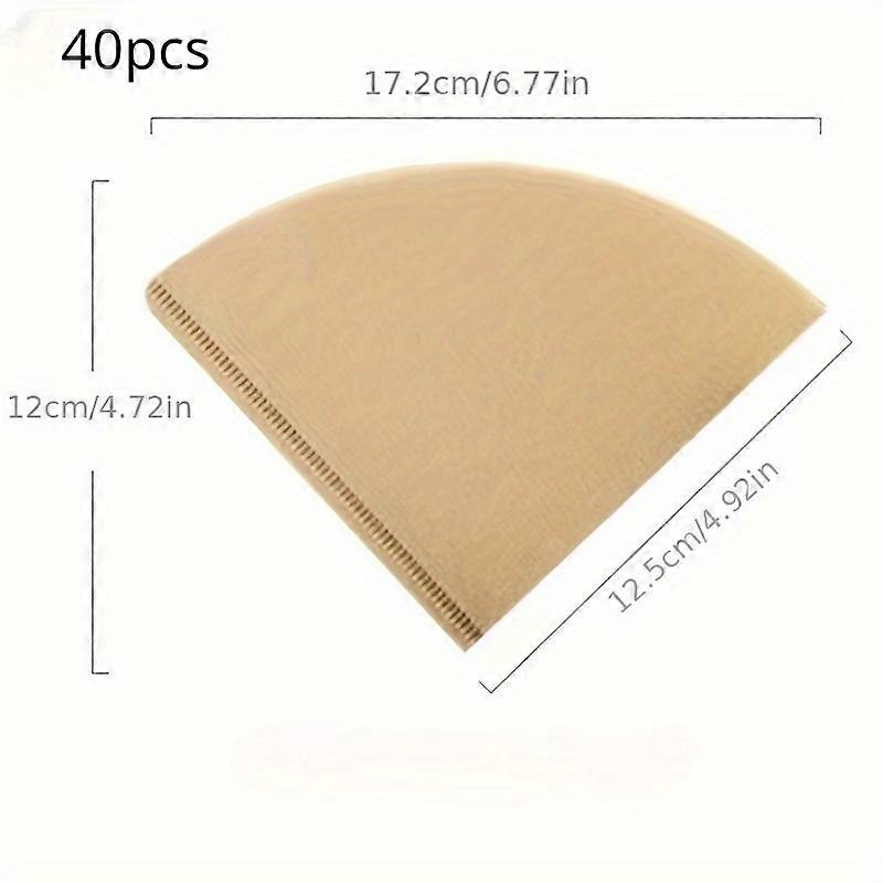 40pcs Coffee Filter Paper Filter Paper For Coffee Filter Cups Filter Cup Hand Brew Coffee Pot Filter Paper For RV Outdoor Camping Picnic Office Travel