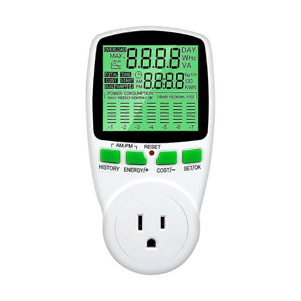 Digital Wattmeter Energy Meter Wattage Electricity Kwh Power Meter LCD Power Meter Outlet Power Analyzer Power Switch EU US UK