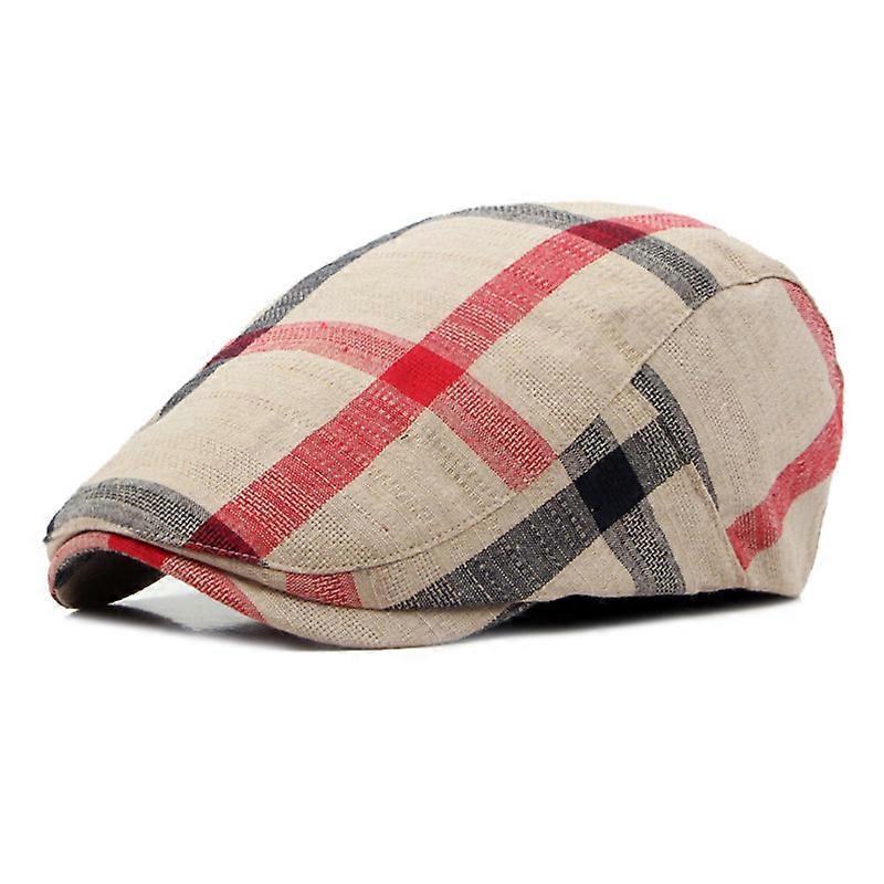 2023 New British Plaid Cotton Berets For Men Women Flat Caps Duckbill Visor Newsboy Hats Outdoor Adjustable Driver Hat