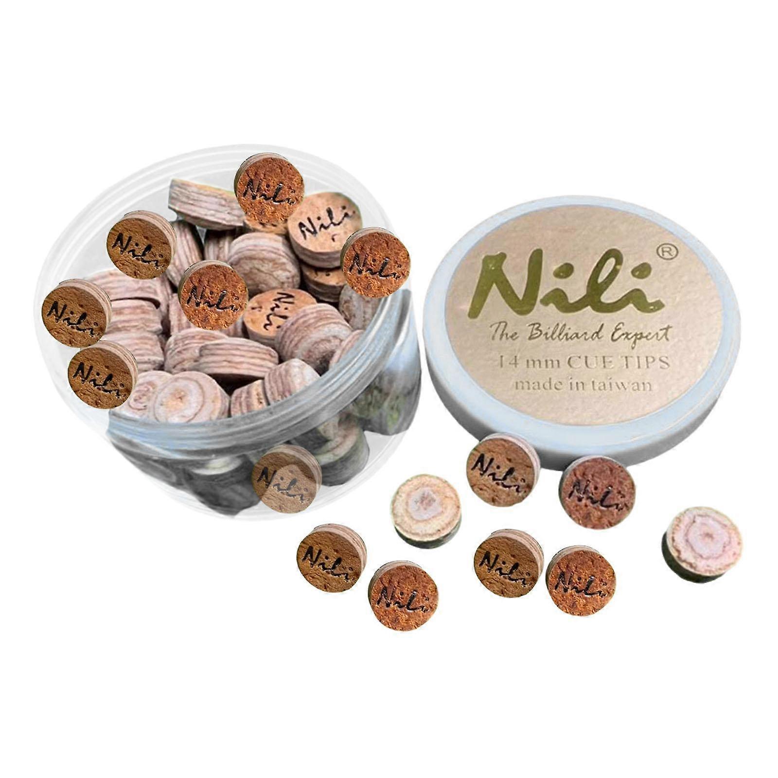 50 Pieces Pool Cue Tips 14mm Replacement High Hardness Snooker Pool Cue Tips