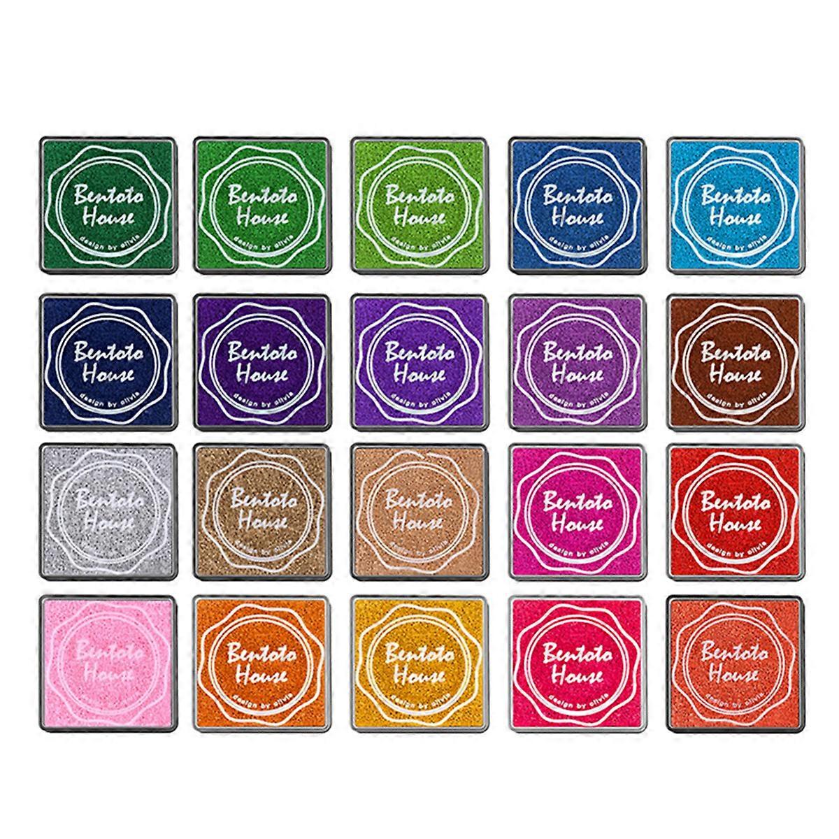 ULTNICE 20pcs Multi-colored Giant Ink Pads Stamp Pads for DIY Craft Scrapbooking Finger Paint Ink Pad Set