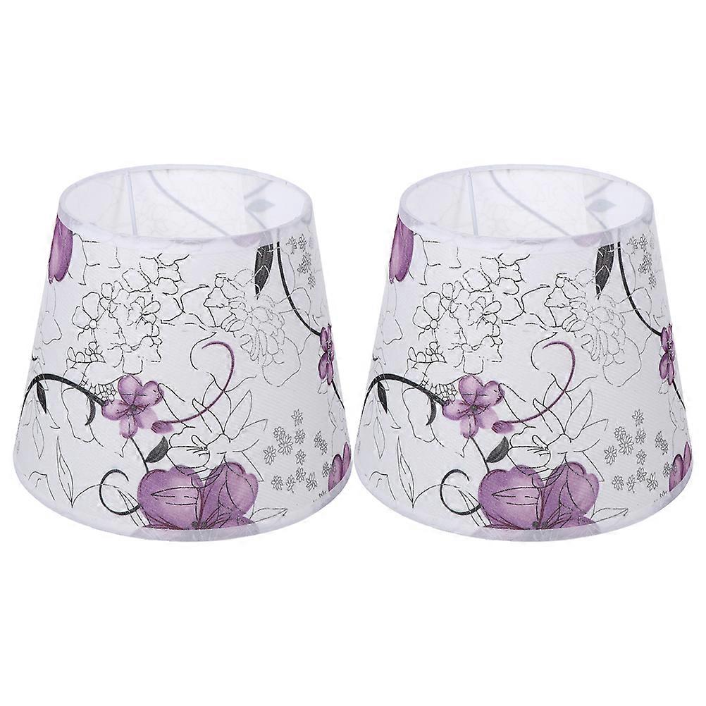 2Pcs Printed Cloth Lampshade Creative Light Cover Practical Light Accessory