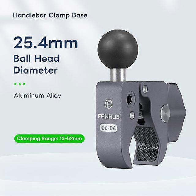 Mobile Phone Stands FANAUE Aluminum 1 inch Ball Handlebar Clamp Mount Base for Double Socket Arm Bike Motorcycle Phone Holder Compatible Ram mounts