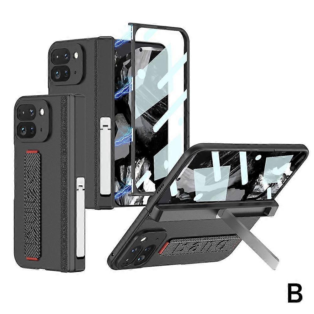 For Google Pixel Fold 2 Case Leather Hinge Folding Cover