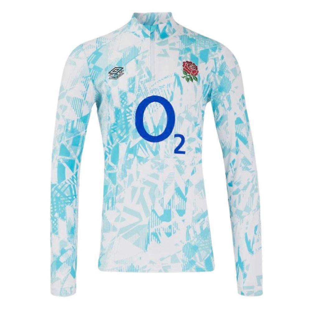 2024-2025 England Rugby Warm Up Mid Layer O2 (White)