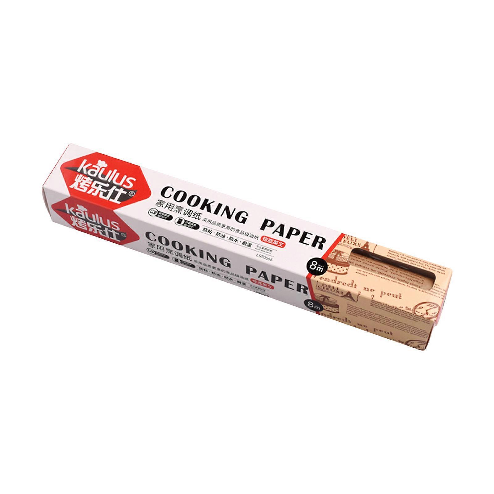 26FT Roll Baking Paper Greaseproof Heat-resistant Kitchen Cooking Sheets Non-Stick Baking Parchment for Baking Grilling Air Fryer Steaming Bread Cup C