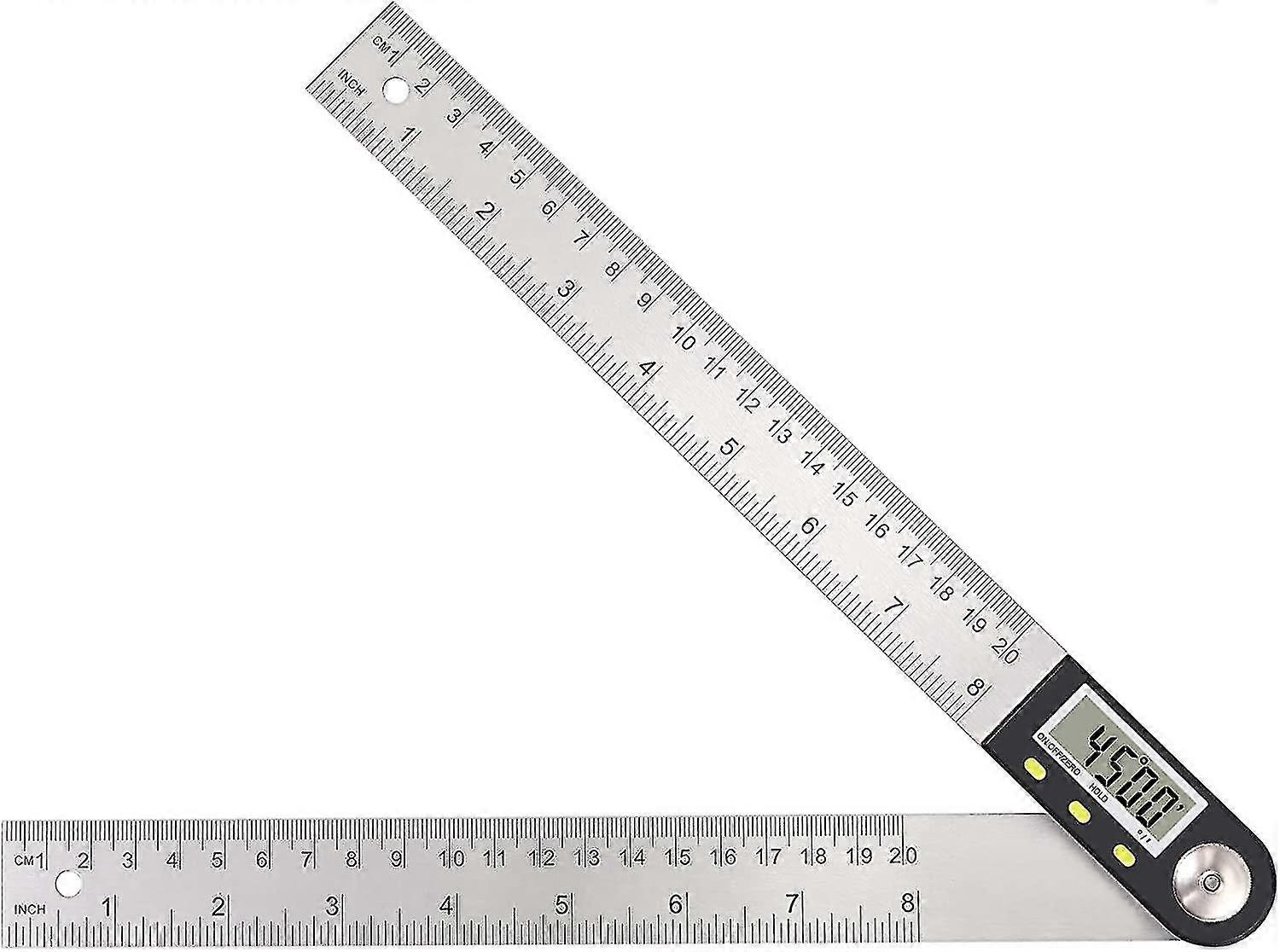 Digital Protractor 200mm Digital Angle Finder 0-360digital Protractor 2 In 1 Stainless Steel With Lcd Display Angle Measure For Woodworking Constructi