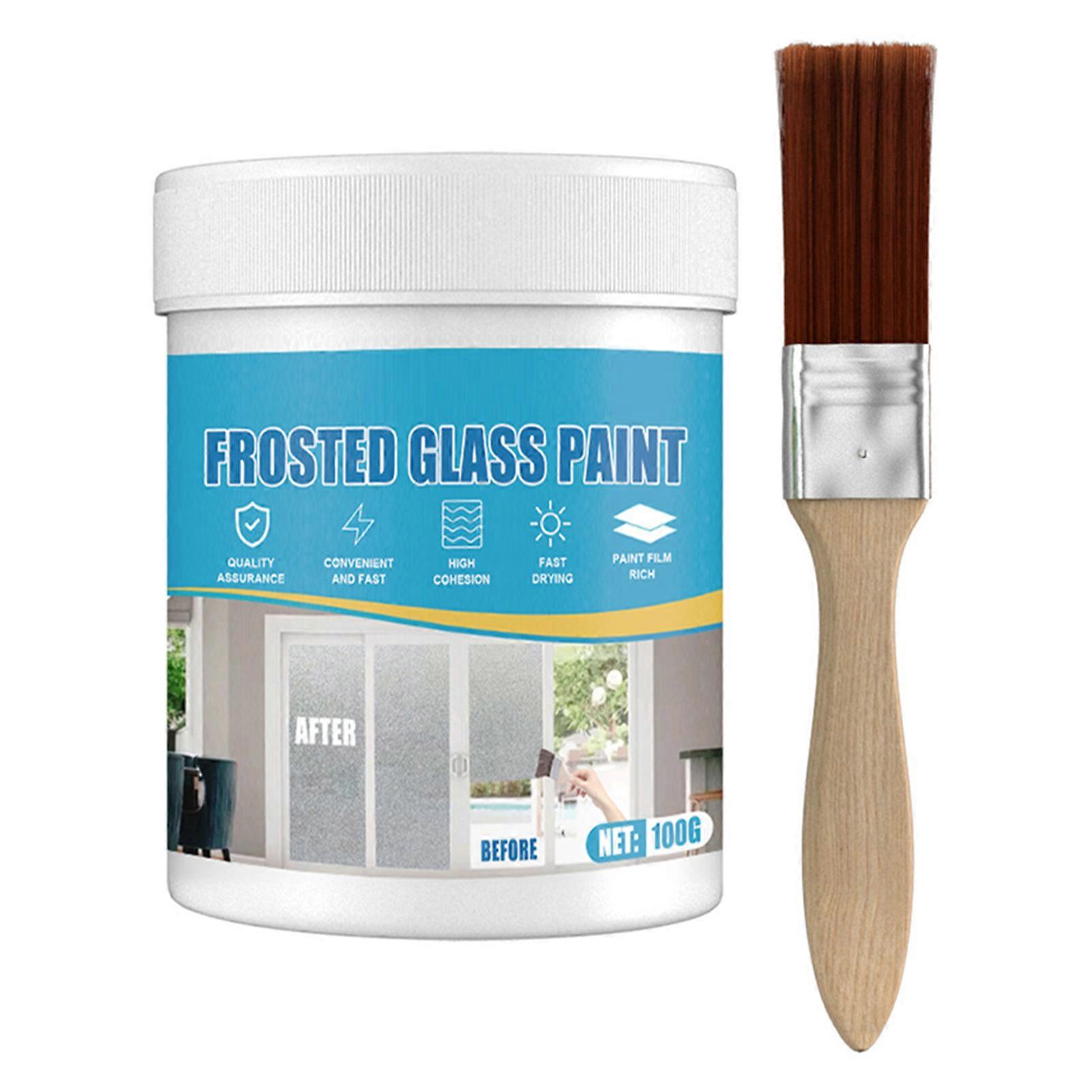 Privacy Window Glass Coating Paint Frosted Effect with Brush Waterproof 100g