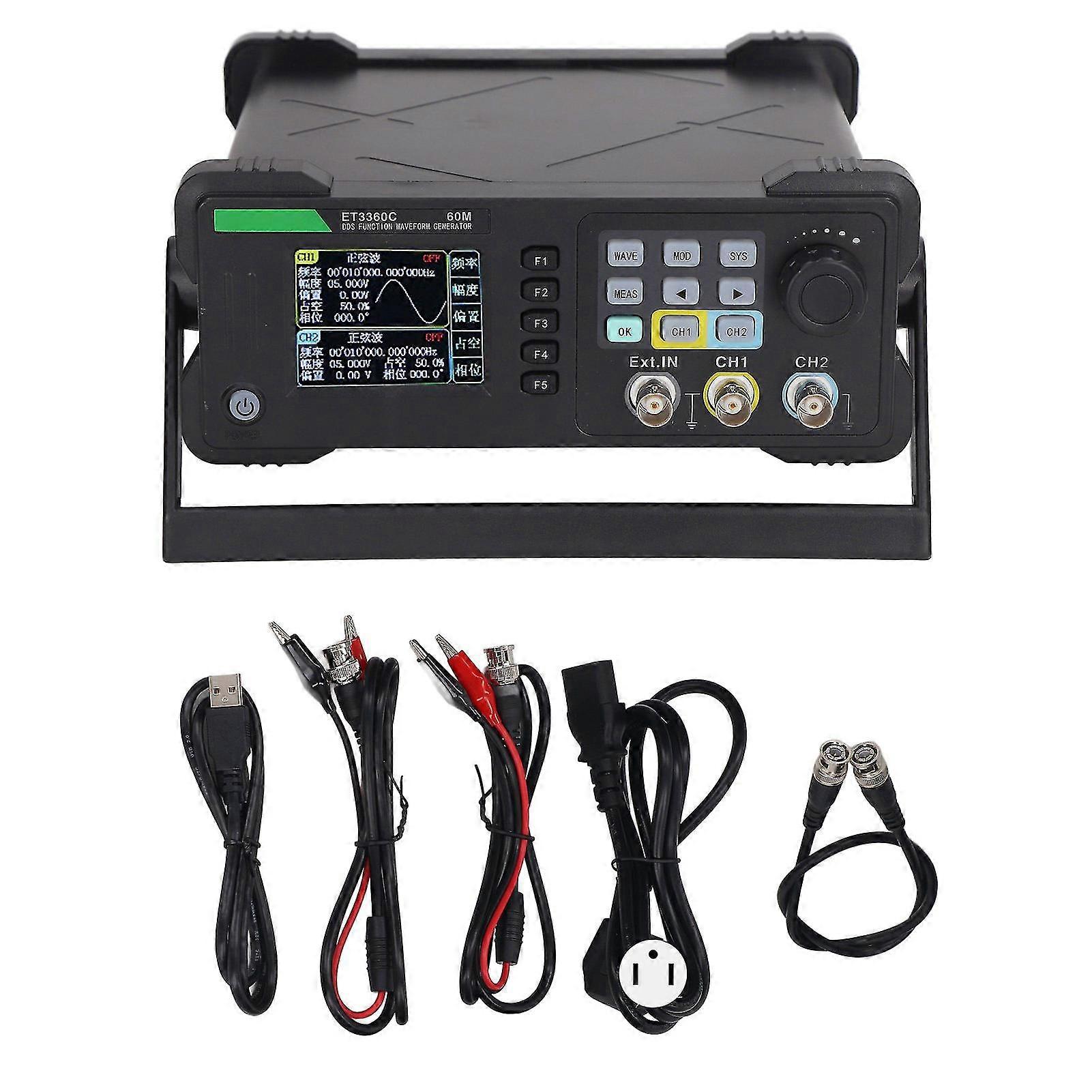60MHz Dual-Channel-Signalgenerator mit Frequenzmesser Arbiträrwelle DDS Signalgenerator AC110240V