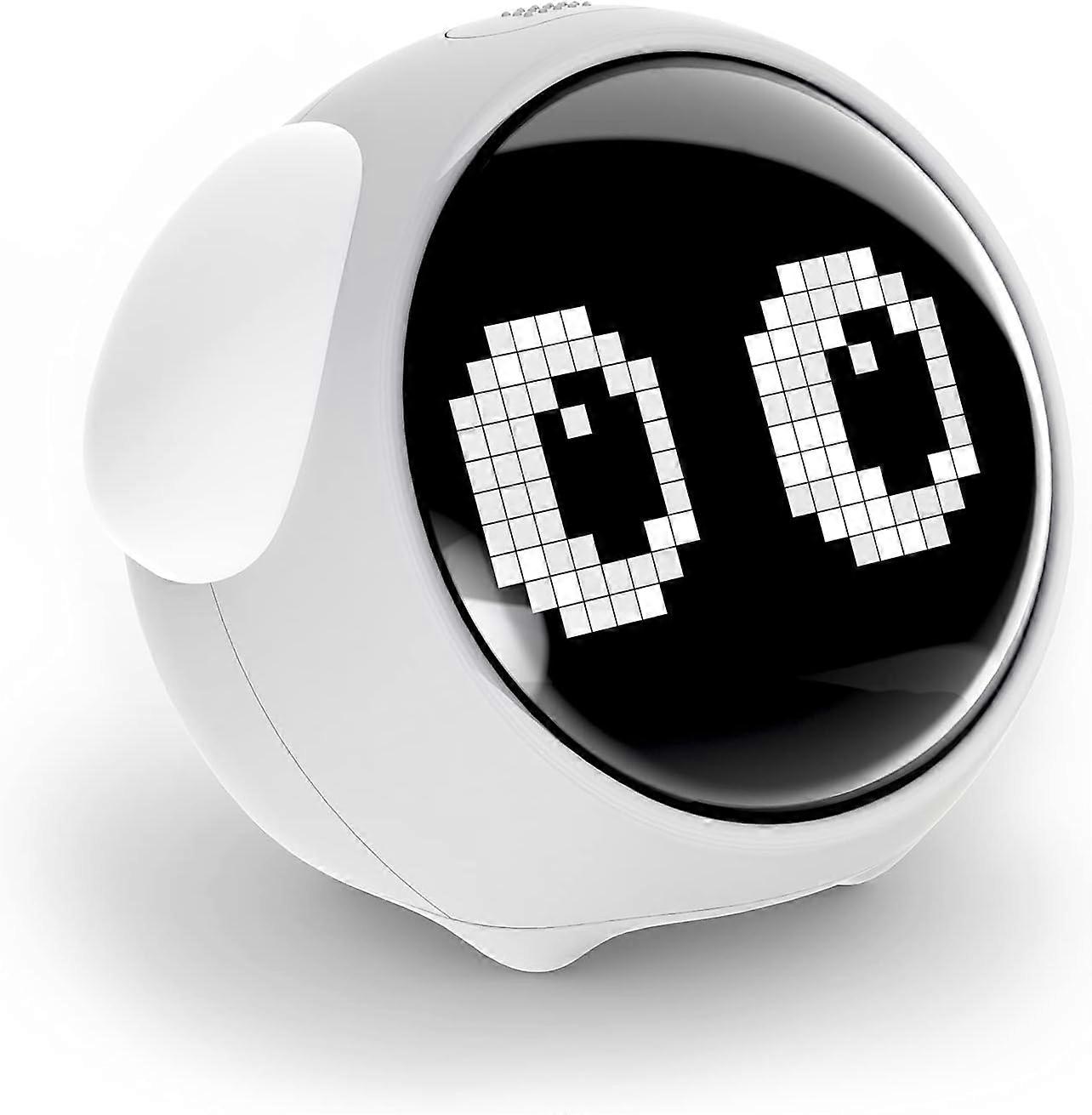 Kids Alarm Clock, Dual Alarm Setting, Adjustable Brightness Night Light, Voice-Activated,Temperature Detection, Wake-up Alarm Clock, Toy and Gift for 