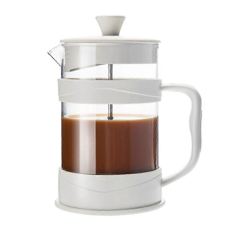 Caffettiera French Press 12 Oz, Pressa per macchine da tè con caffè freddo e caldo in vetro borosilicato Bianco