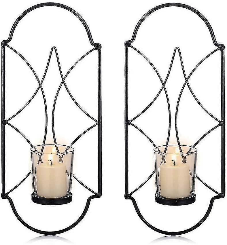 Candle Holder 2 Piece Set, Wall-mounted Tea Light Candle Holder