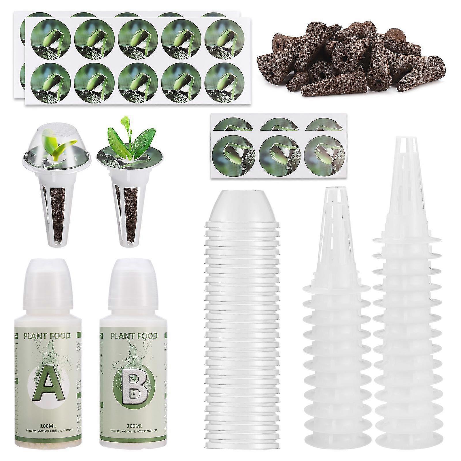 Seed Pod Kit For Aerogarden, Grow Anything Kit For Hydroponics, Premium Compressed Peat Grow Sponges With Pod Labels