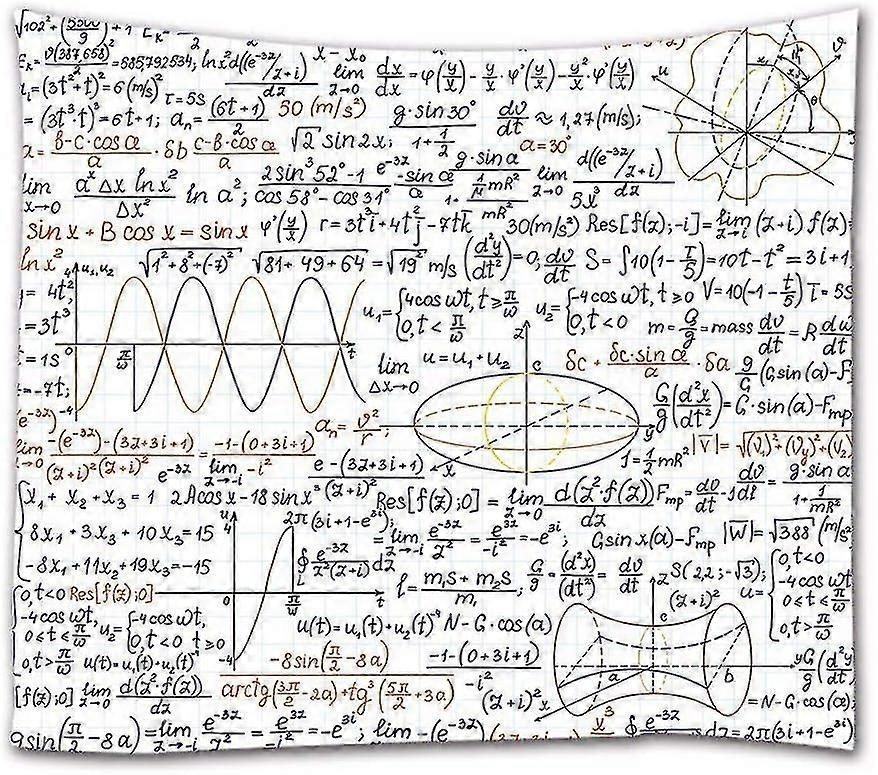 Handwritten Mathematical Formulas And Figures On Paper School Math Calculation Abstract Background Fabric Wall Tapestry Decorative Wall Hangings For B
