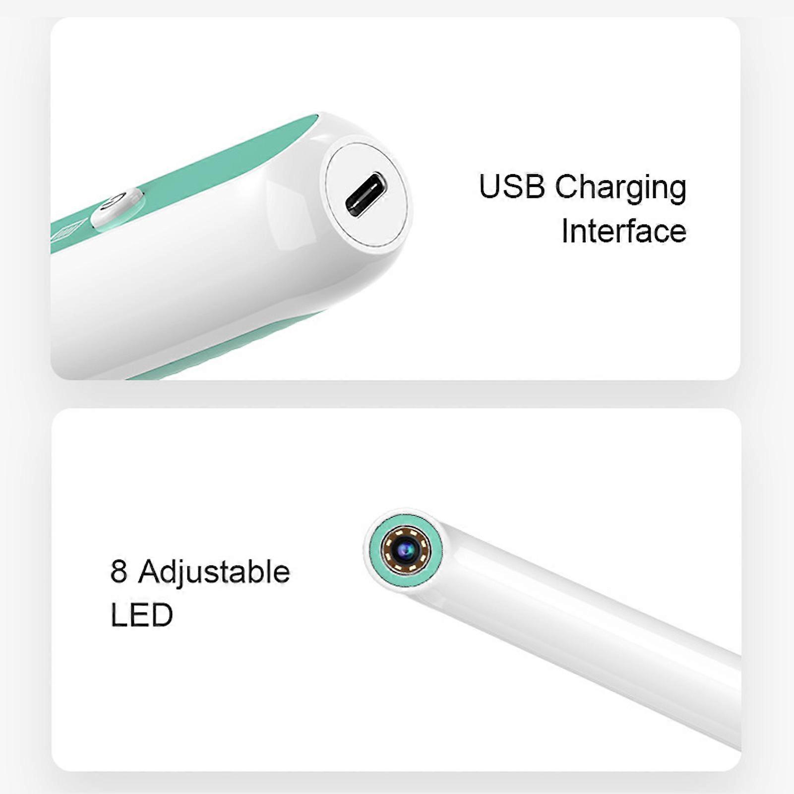 Dental Intraoral Camera Wifi 2MP HD Intraoral Camera Waterproof with 8 Adjustable LED Lights for Home Teeth Inspection