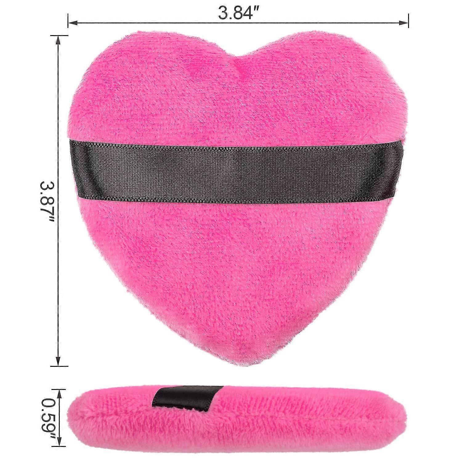 4 stuks make-up gemengde poeder puf, hartvormig met schouderband