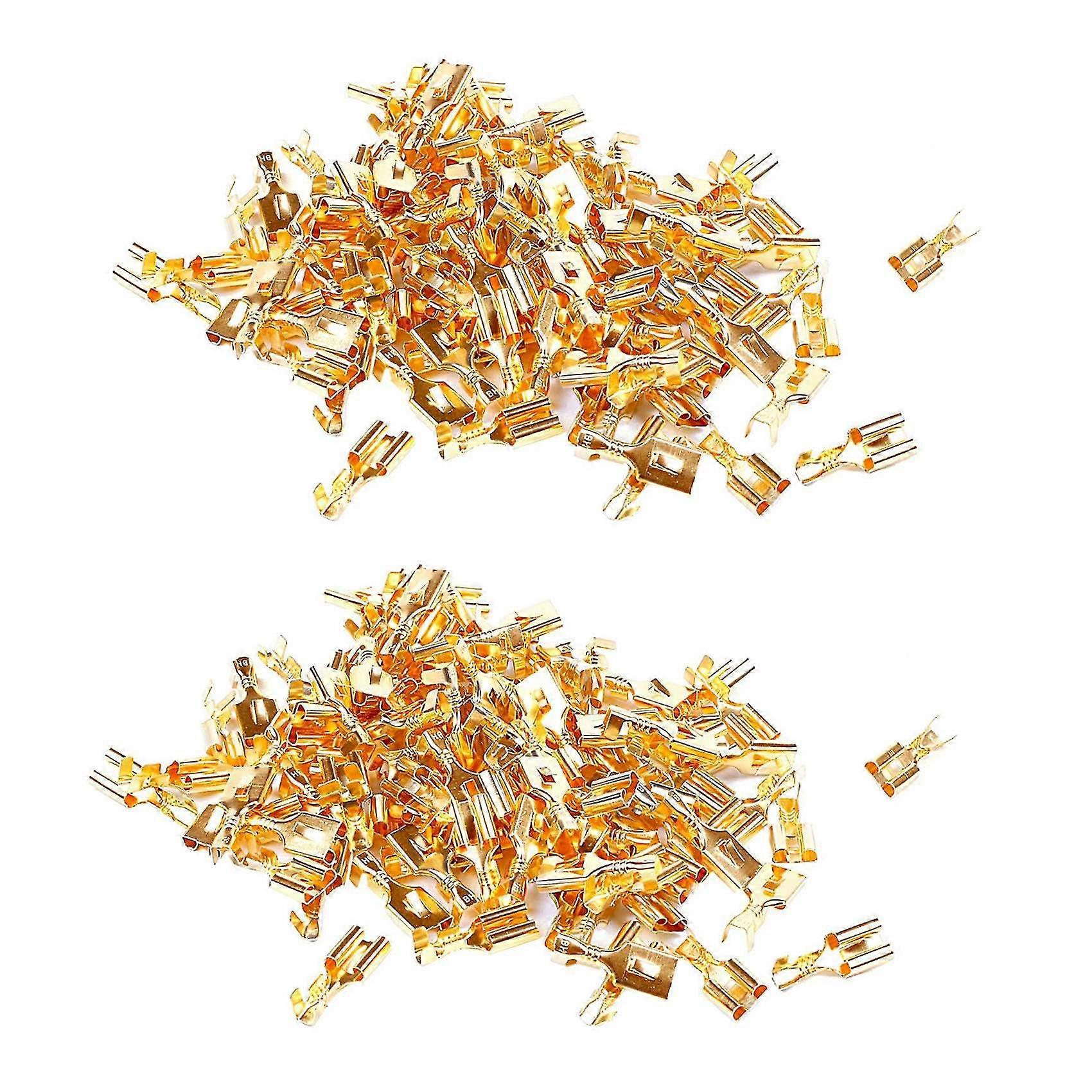 200x Car 6.3mm Crimp Electrical Connector Terminals