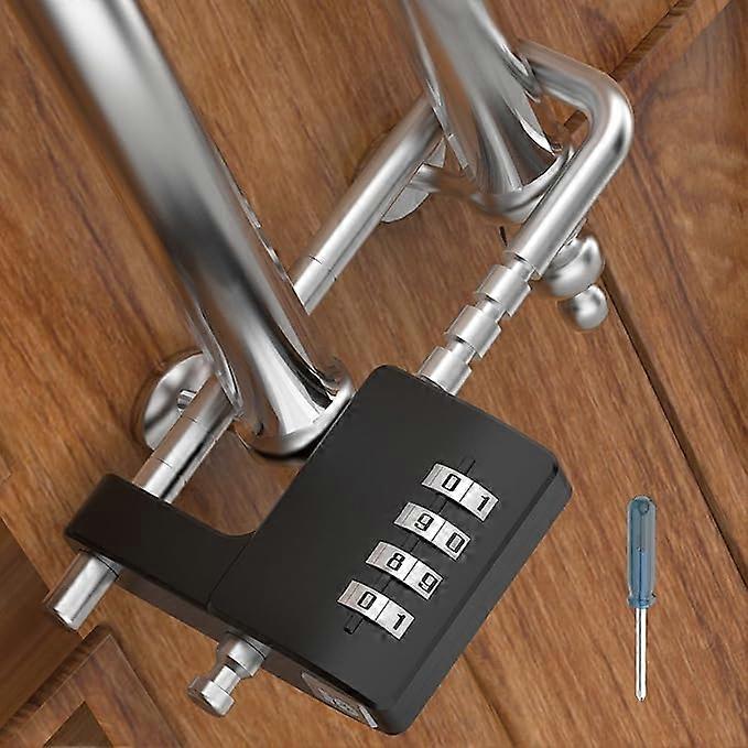 Black 4-Dial Combination Lock, Keyless, 1pc