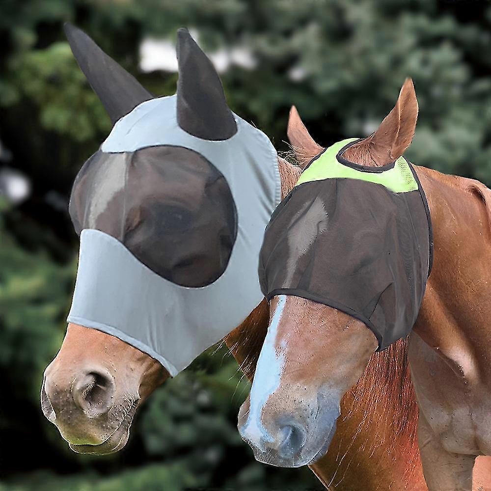 Horse Fly Mask, Uv Protection Horse Fly Mask, Reflective Trim Stretchy ...