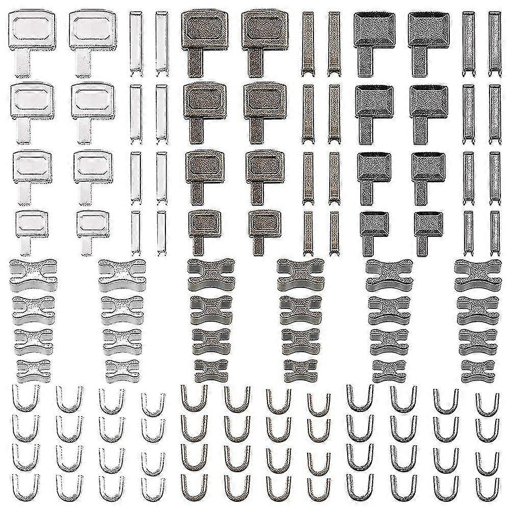 120 Pieces Metal Zipper Head Slider,4 Sizes Zipper Bottom Sliders Retainer Insertion Pin