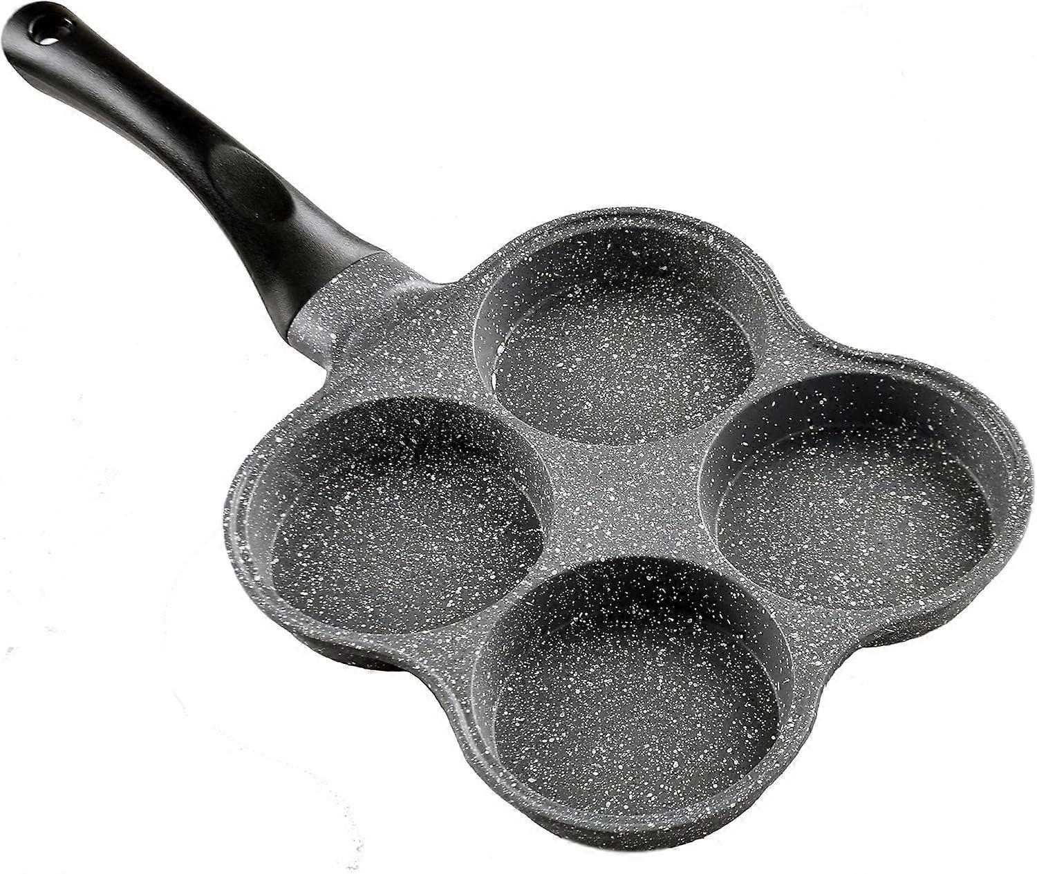 4-Cup Rustless Egg Frying Pan | Nonstick Easy Clean Egg Cooker Omelet Pan For Breakfast Swedish Pancake, Plett, Crepe Pan Gas Stove and Other Stoves C