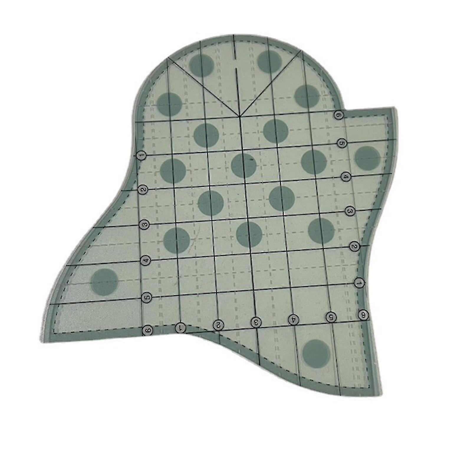 Farfi Creative Grids Scallop Patchwork Ruler Multifunctional Visible Transparent Quilting Template For Quilting