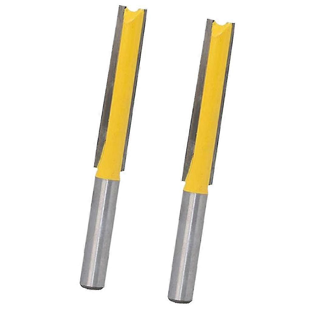 2x 2" Extra Long Straight Router Bit Wood Milling Cutter Slotted Trimming