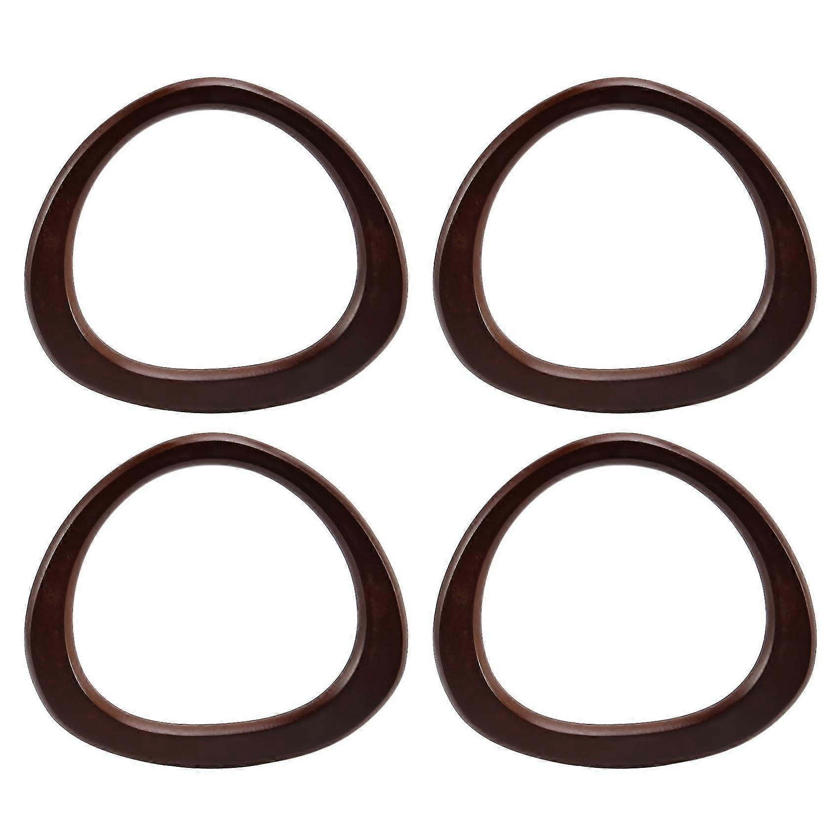 4 Pack Wooden Purse Handle D Shape Wooden Handles Replacement Tool For Crocheted Knitted Bag Beach