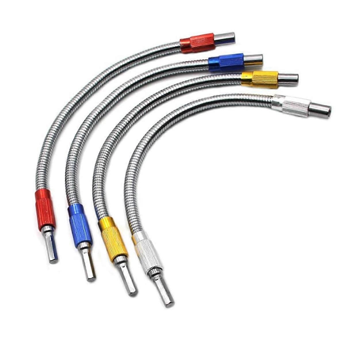 Hexagonal Metal Flex Universal Extension Bit Holder, Flexible Drill Bit Extension, (4 PCS, 4-Color)