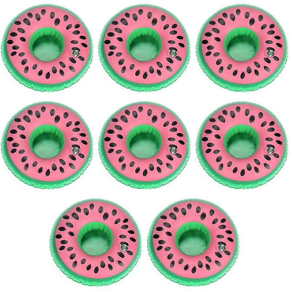 8Pack Inflatable Floating Drinking Holders, Drink Floats Inflatable Cup Coasters for Pool Party-watermelon inflatable coaster
