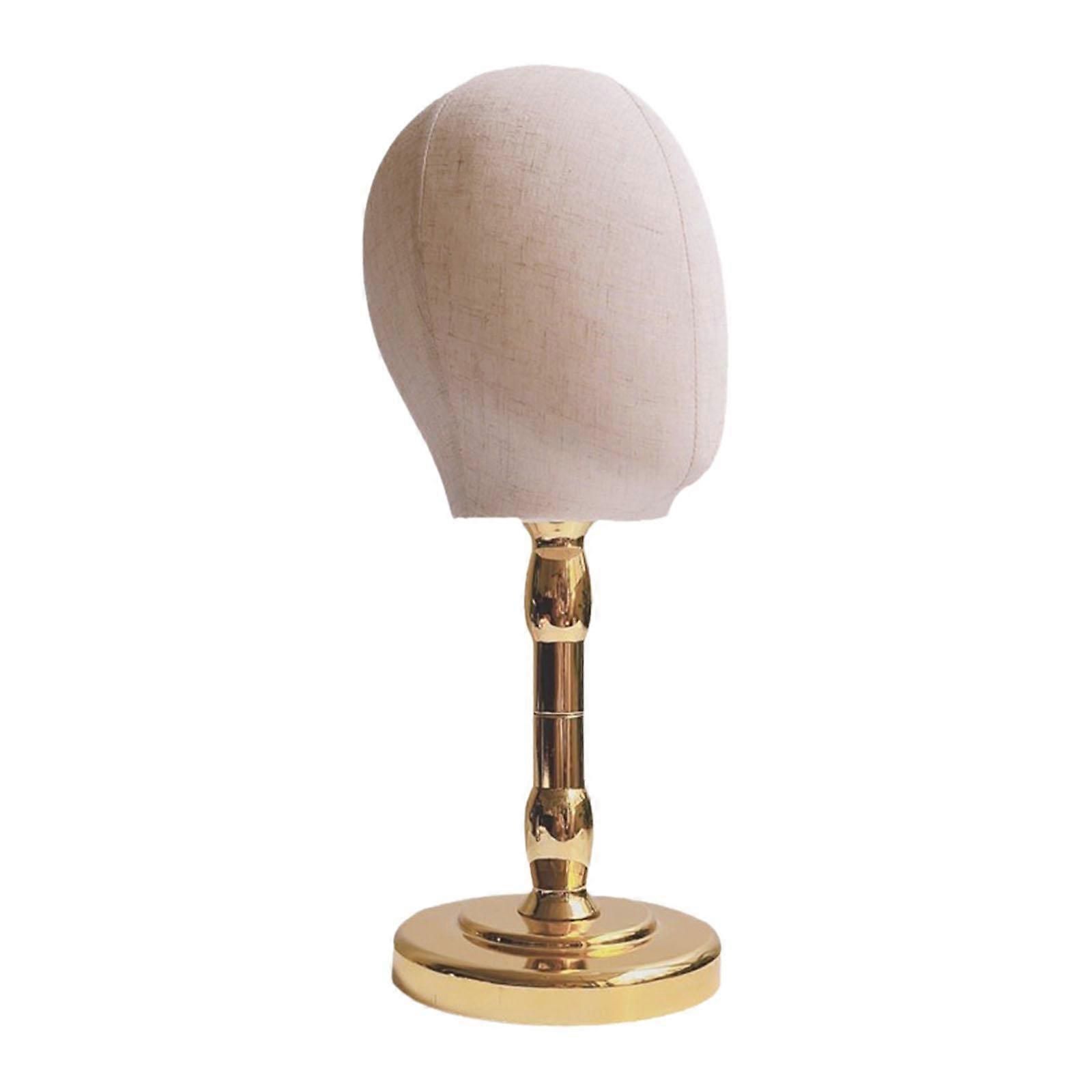 Testa di manichino calvo maschio con base cappello rack per occhiali parrucchiere mercato base oro