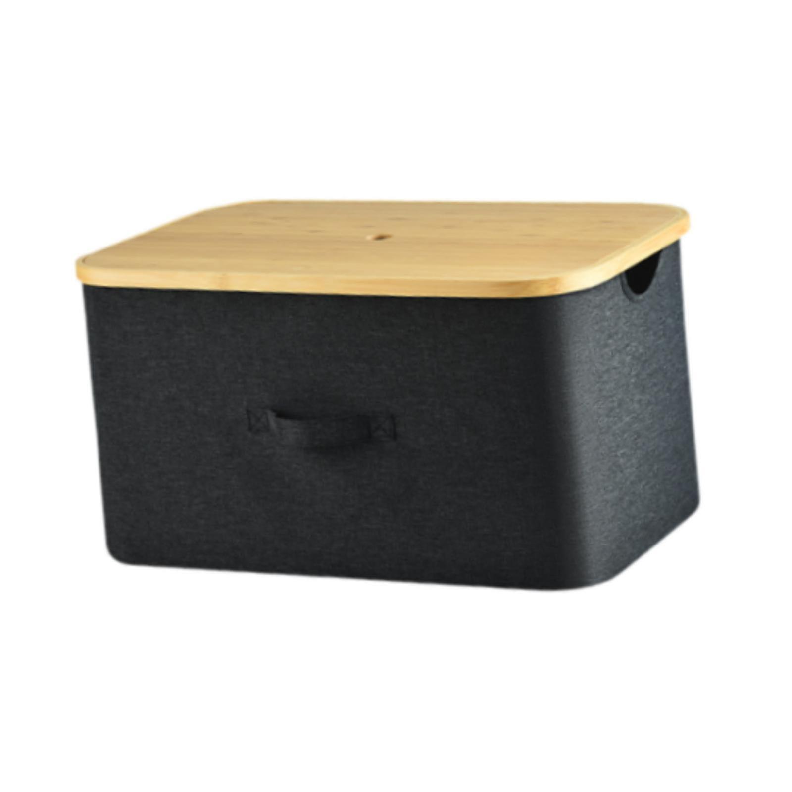 Foldable Laundry Hamper with Lid Laundry Bin Basket for Hotel Closet Nursery Black