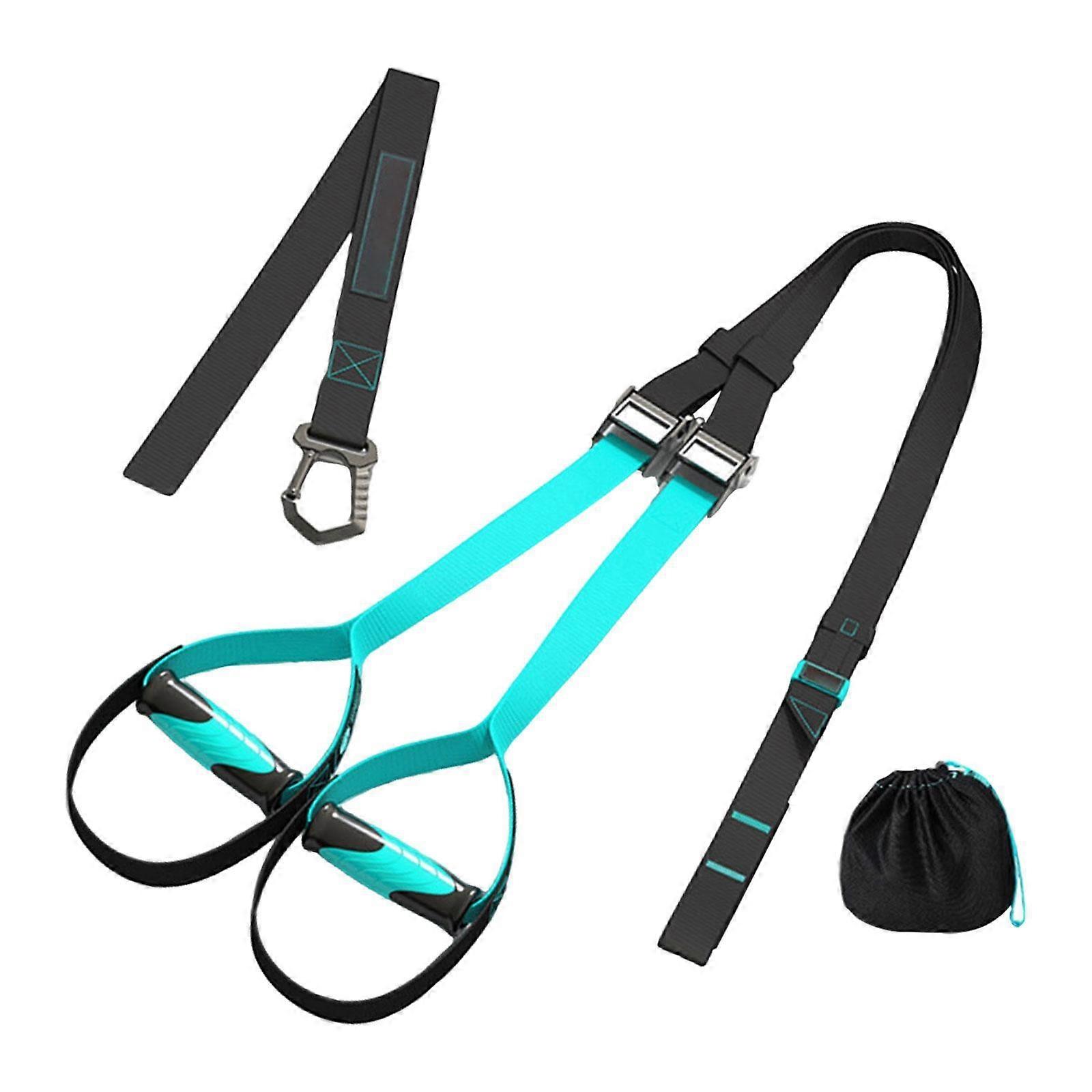 Suspension Trainer System Straps Workout for Body Building Strength Training Blue