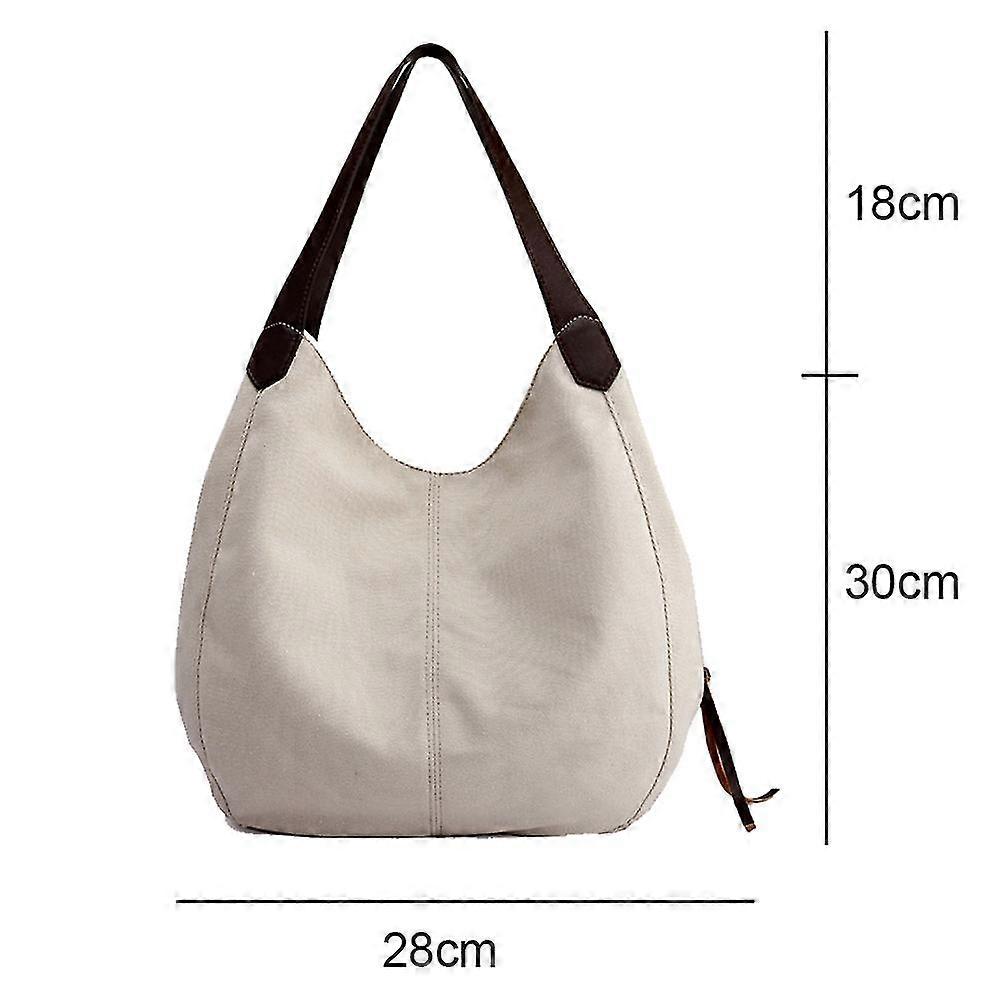 Canvas bag women's bag fashion simple Korean version of single shoulder handbag multi-layer leisure large bag