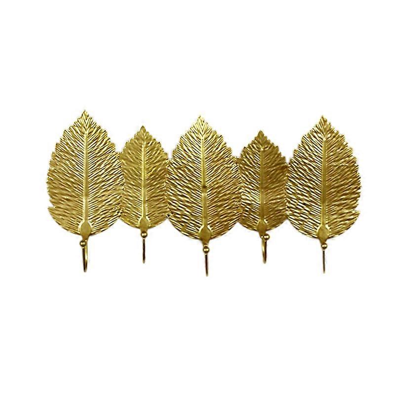 Leaf Wall Hook Coat Rack,Gold Wall Hook,Leaf Shaped,Wall Hook,Jackets,Hat,Towel,Key Storage,Creative Hook for Living Room,Kitchen,Bathroom