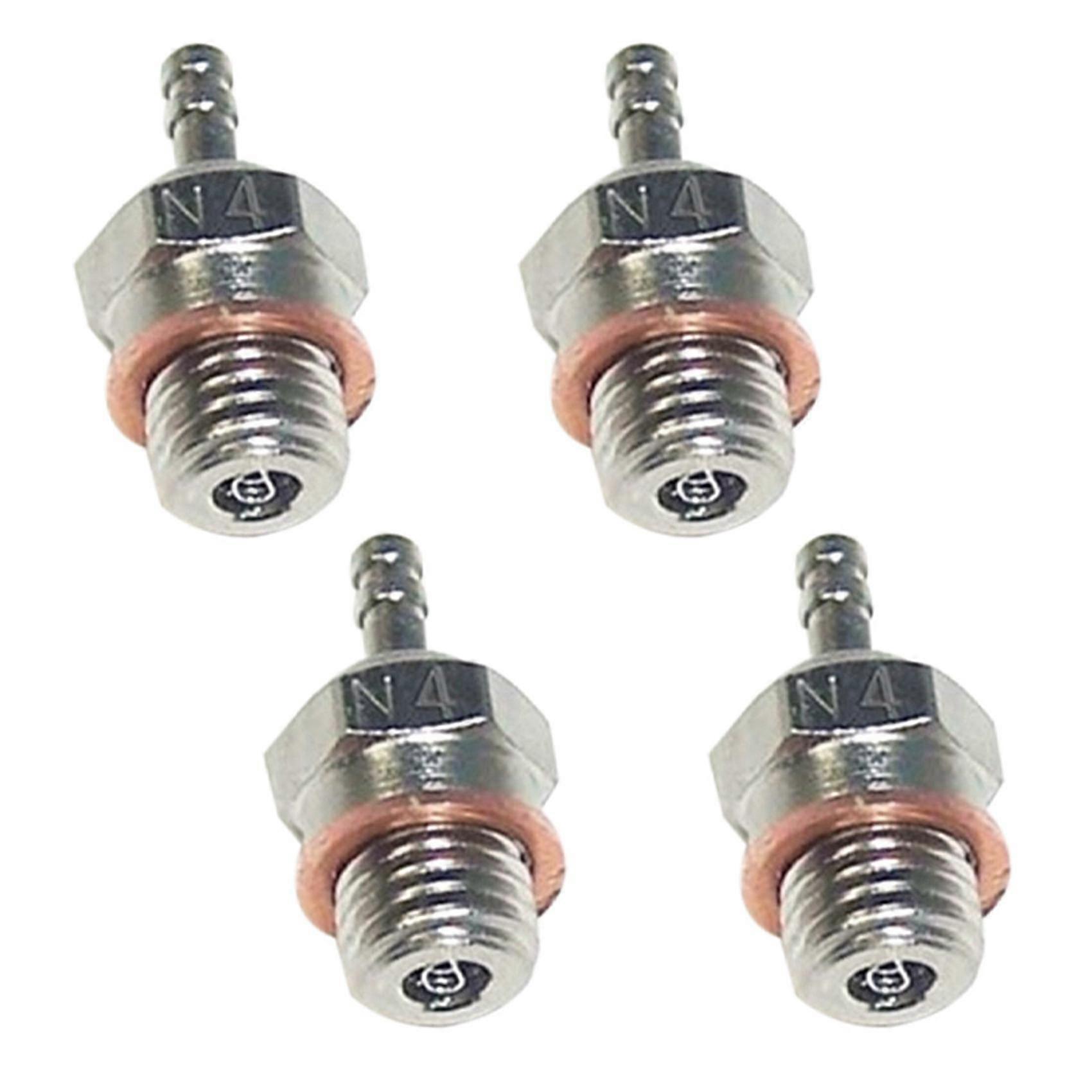 4x N4 Hot Glow Plug Spark For 70117 1/10 1/8 Rc Buggy Truck Vertex Nitro Engine Parts