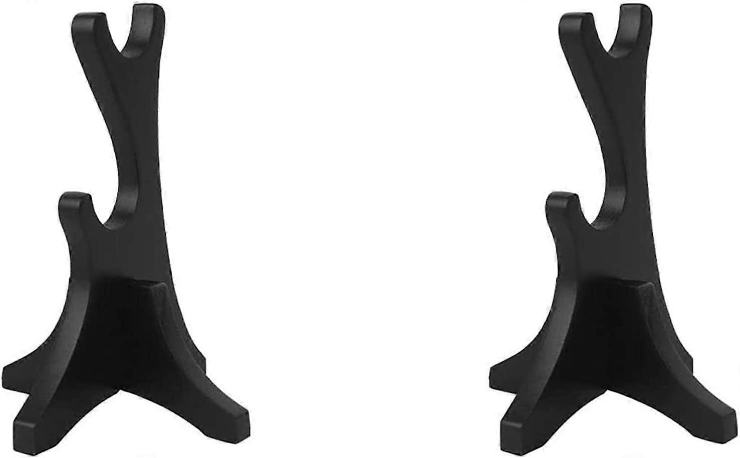 Display rack wand display rack lightsaber display rack 2 layer table shelf for collecting wizard wands home decoration (black) (2pcs)