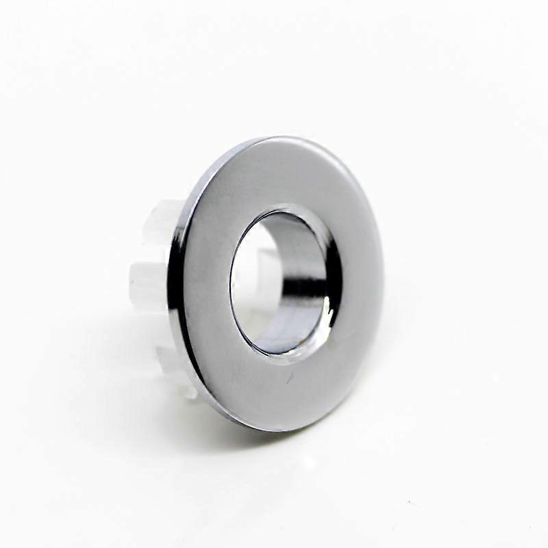 Modern Bathroom Basin Sink Round Overflow Ring - Brushed Nickel(1pcs, silver)