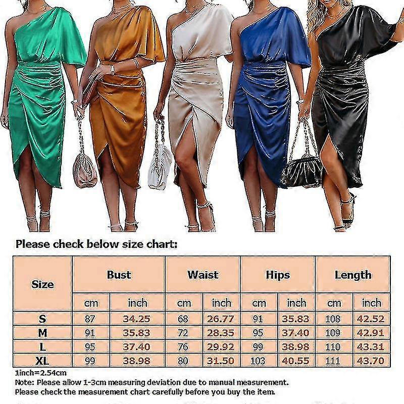 Femei Solid Color Midi Rochie Satin Bodycon Creion Rochii