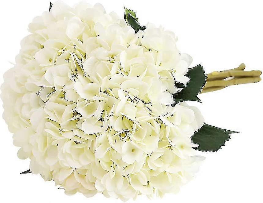 Artificial Hydrangea Flower, 5 Pcs Single Long Silk Stem 6.3 Inch Head Hydrangea