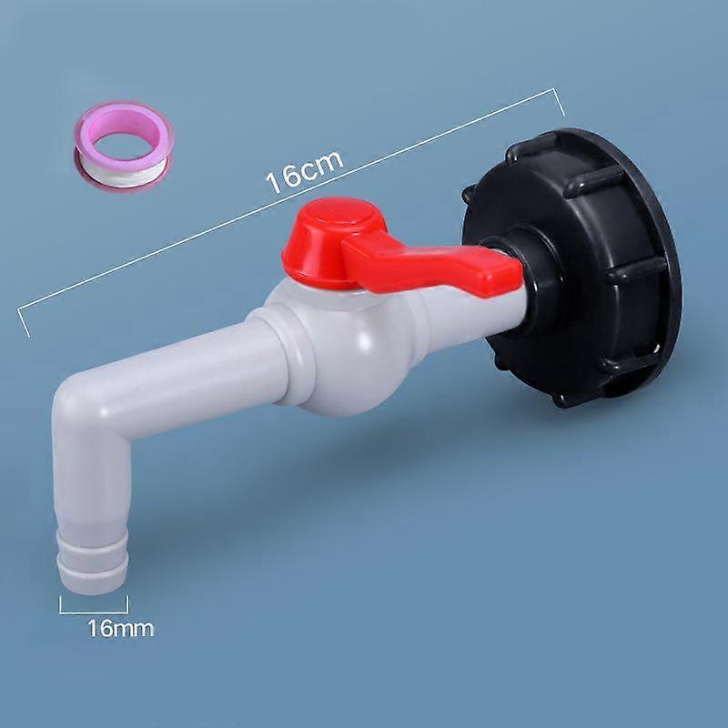 Plastic Ibc Tank Adapter Garden Hose Connector Water Tank Hose Connector Replacement(60 coarse teeth to 4 points right angle ball valve (send raw mate