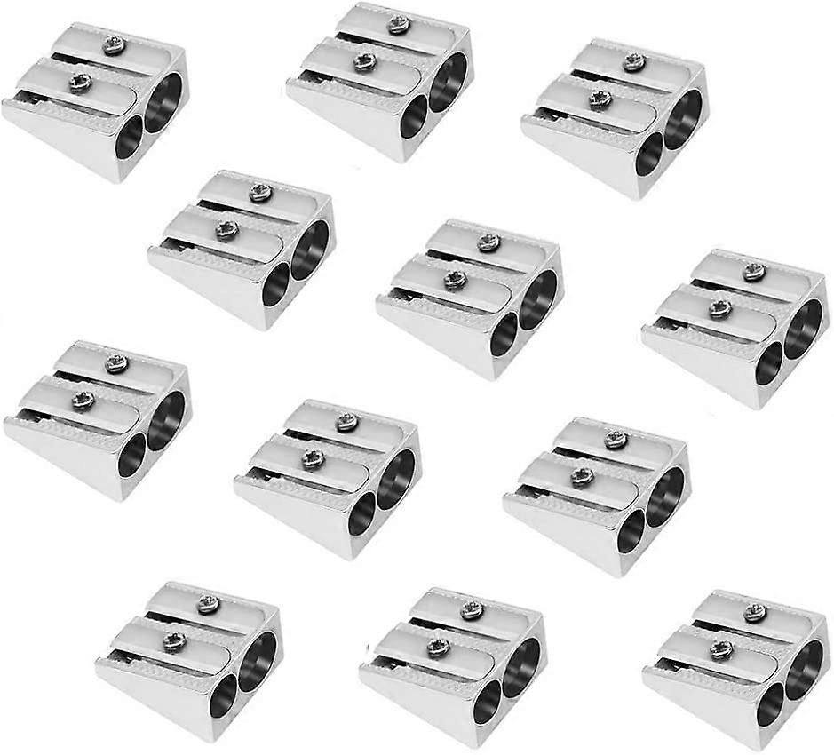 12 kpl metallikynän teroitin kaksireikäinen koulukynän teroitinKoulukynä ja lyijykynän teroitin lapsille ja aikuisille(12)